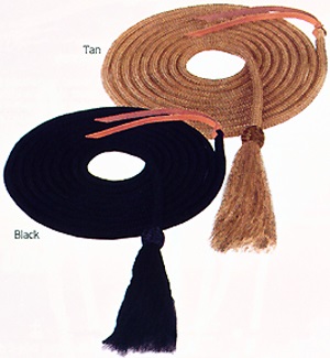 Weaver Rein Mecate Black with Horsehair Tassel
