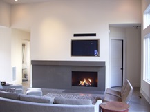 fireplace with modern shapes