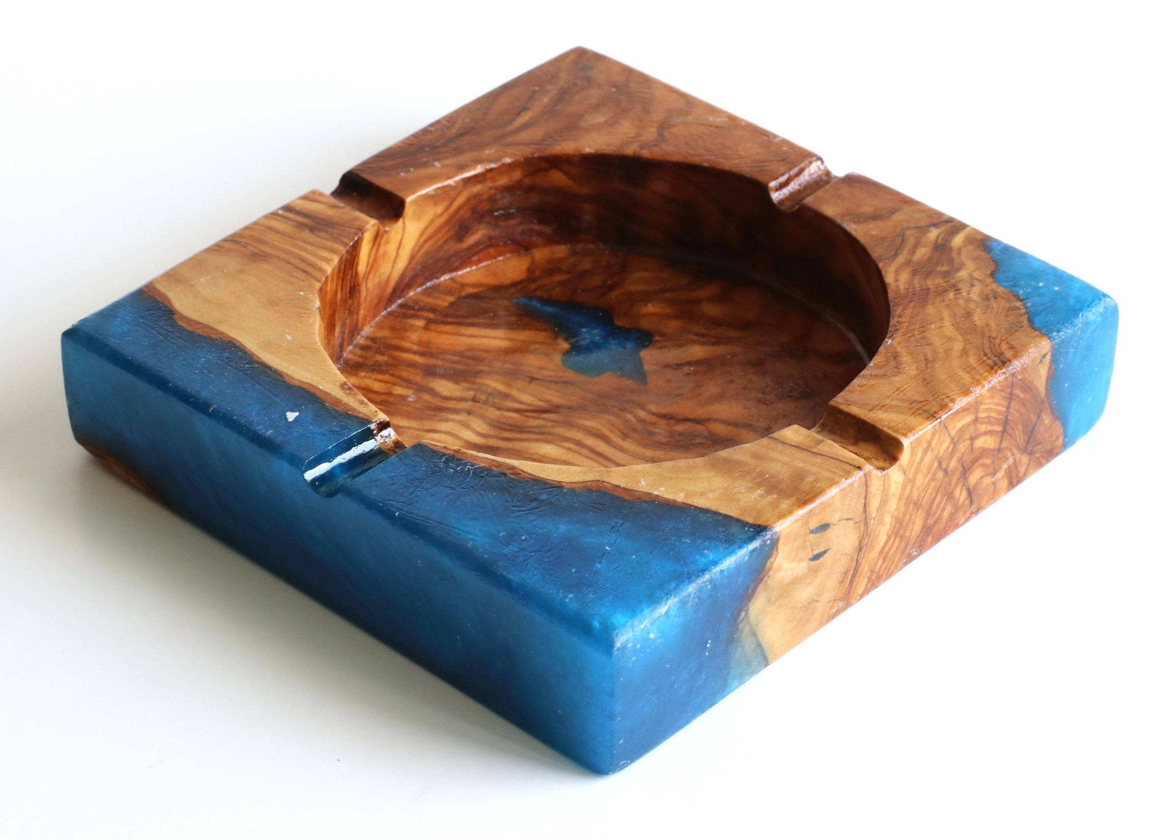 Olive Wood Ashtray-Tunisian Art Piece-World Class Gift