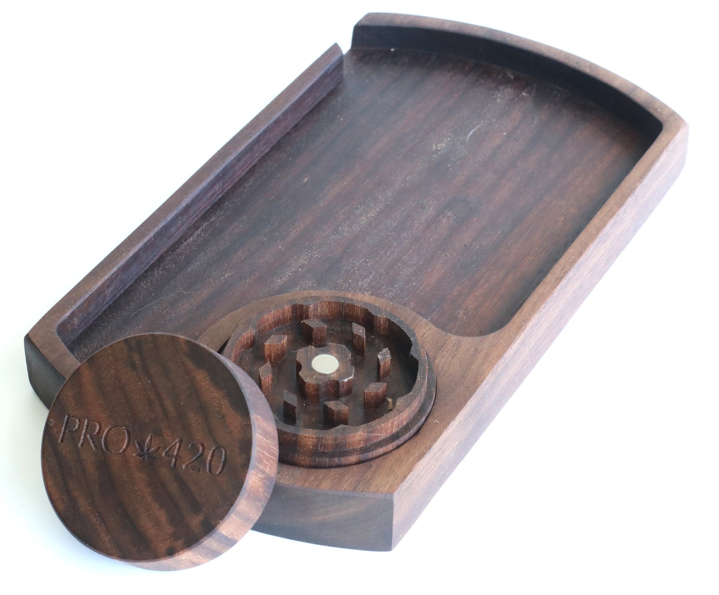 The Ultimate Tray- Handcrafted Walnut Rolling Tray for Smokers
