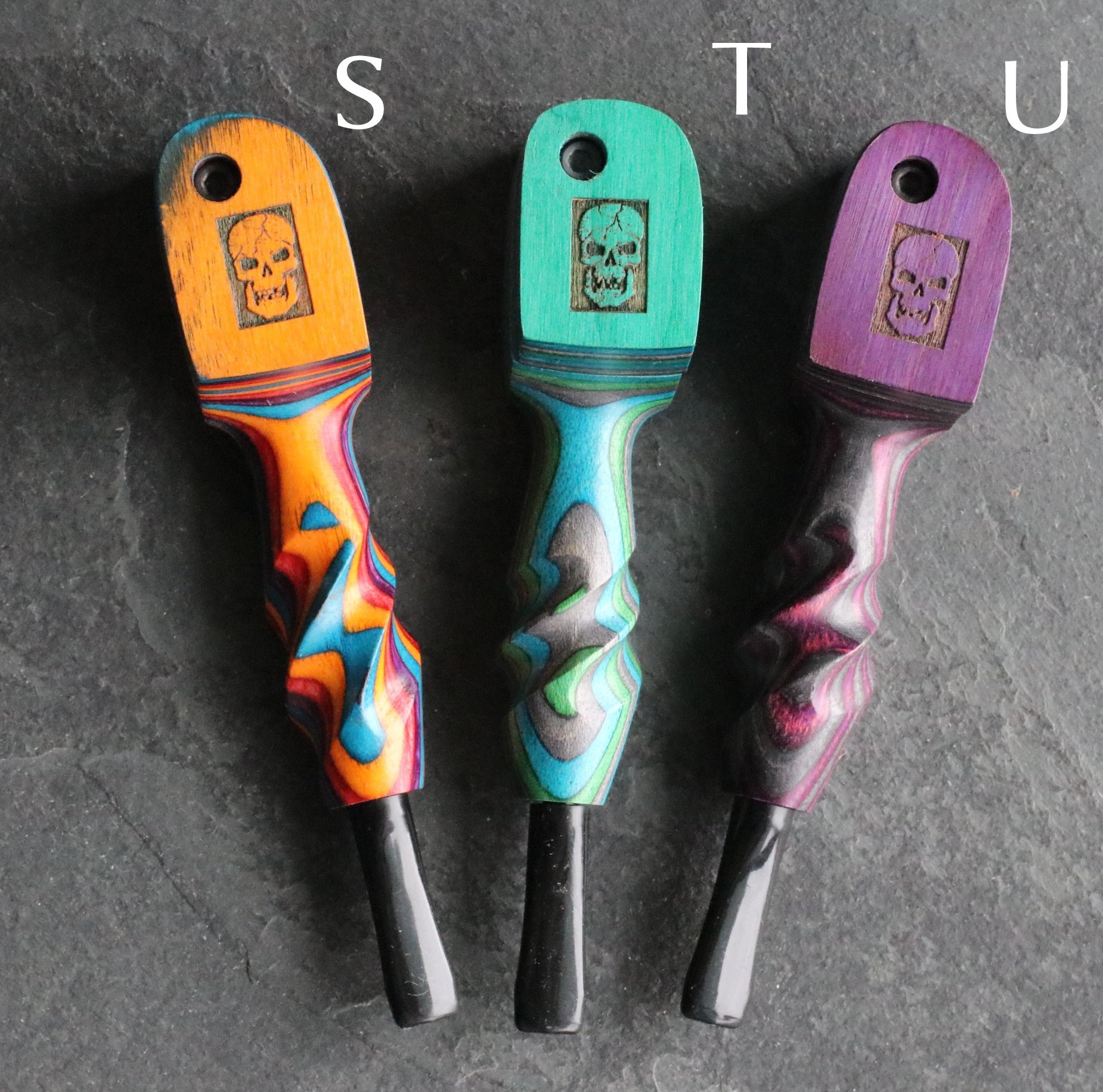 4.5" Swivel Lid Concert Pipe- LAS44-Handcrafted Wood Pipe with stem - Rainbow Swivel Lid Pipes
