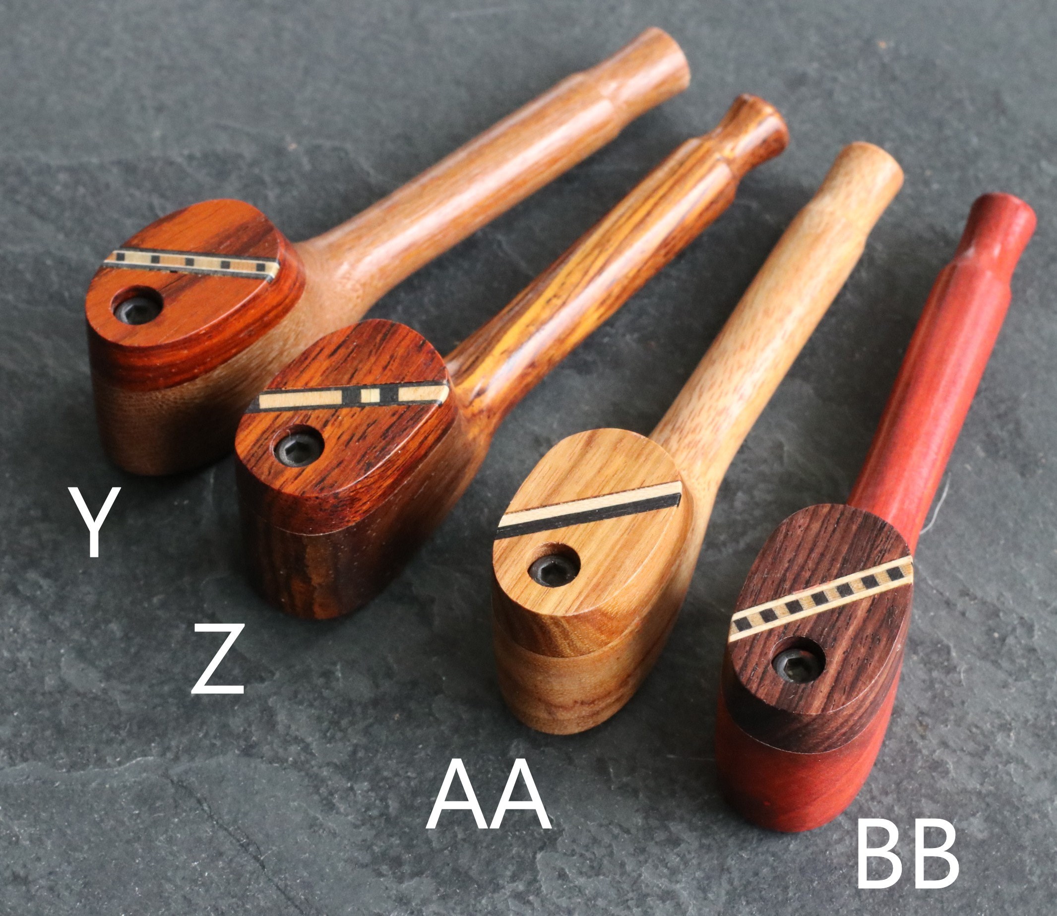 3.5" Exotic Wood Pipe- Z4 SWIVEL INLAY American Crafted Smoking Pipe