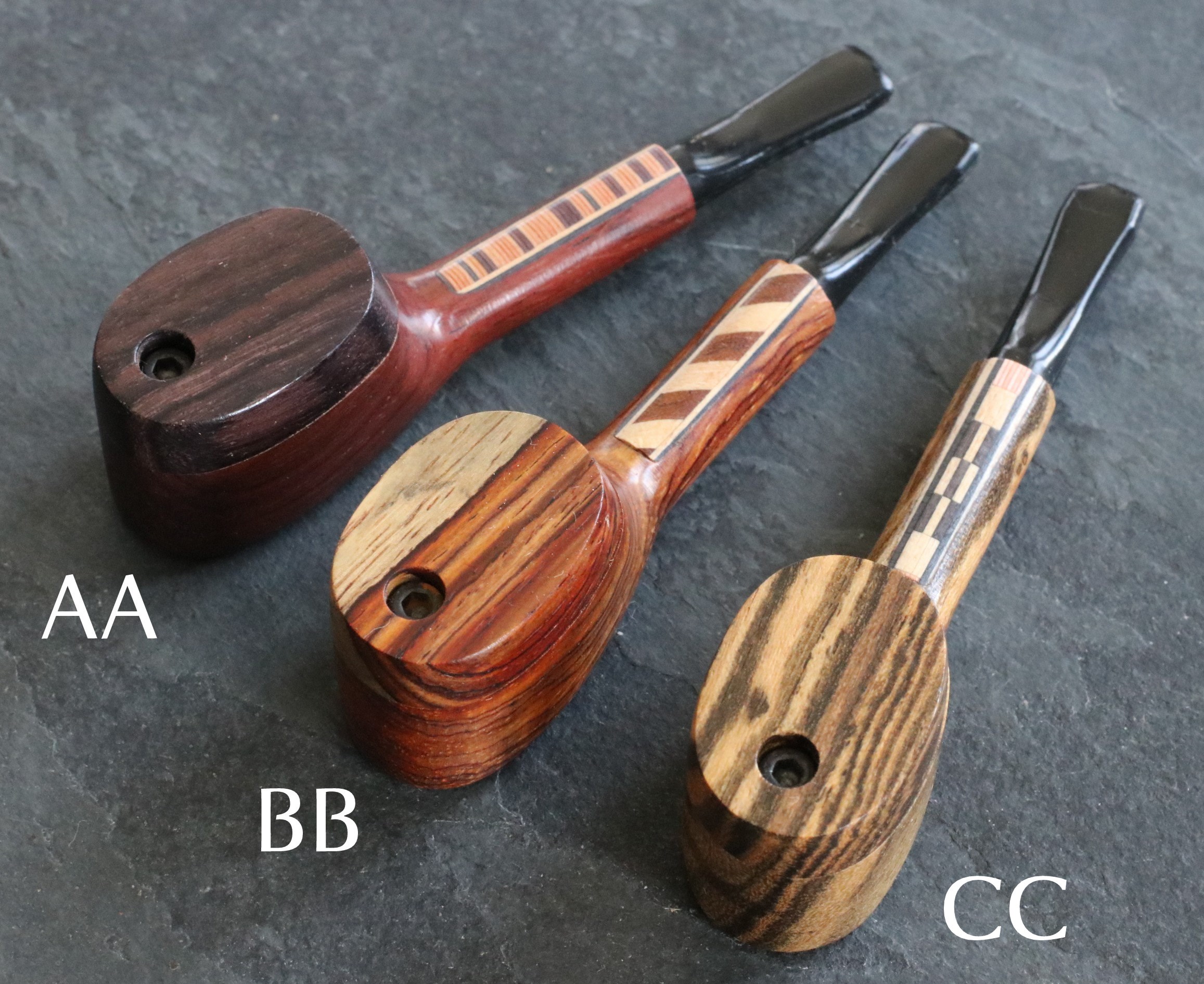 4" Exotic Wood Pipe- L56 TRIBAL- American Crafted Swivel Lid Wood Smoking Pipe - Exotic Wood Swivel Lid Pipes