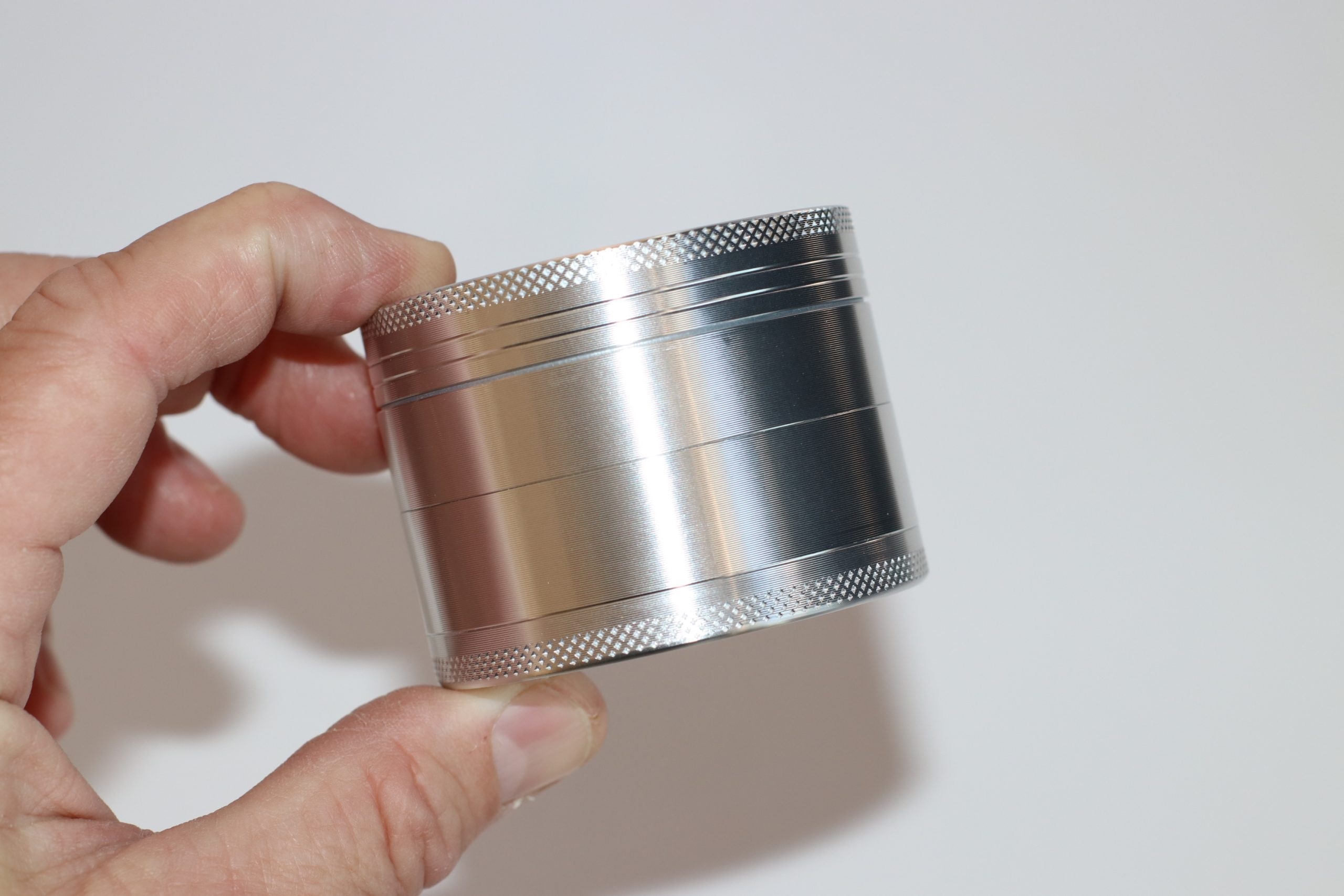 2.5" Silver Professional Grade Dried Herb Grinder- 4pc-Magnetic Lid-Filter-Sharp Grinder for Dried Herbs - 4 Piece Herb Grinder-Silver