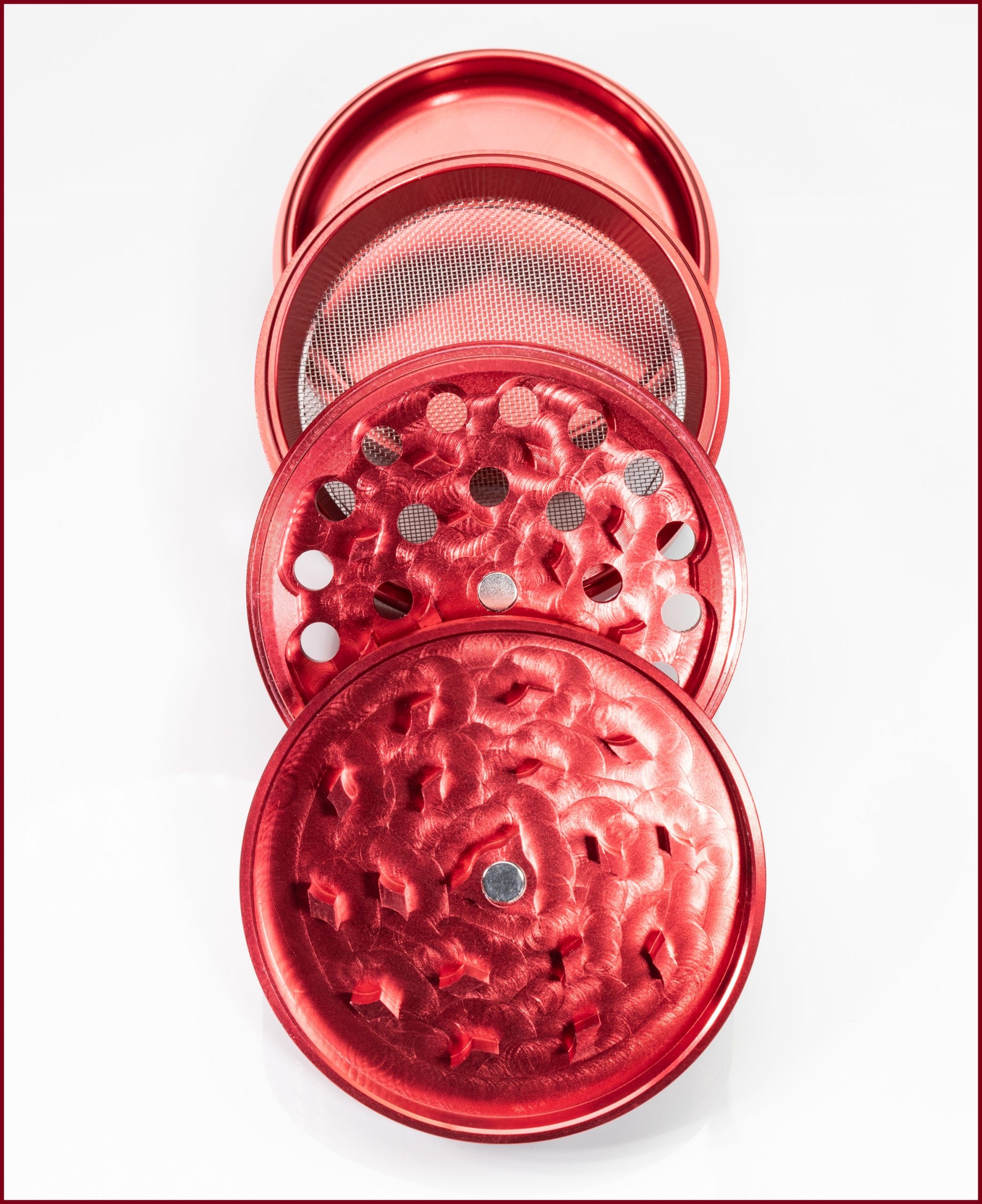 2.5" Red 4 pc Professional Herb Grinder