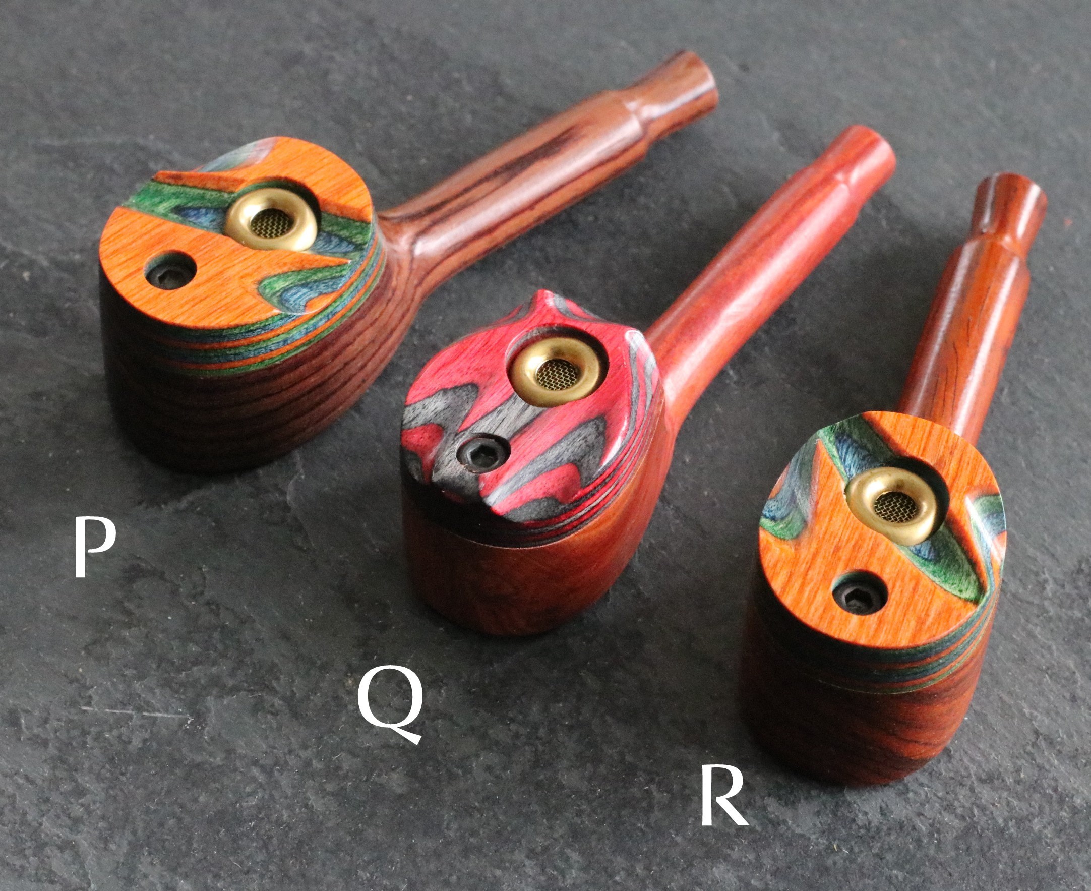 3.5" Swivel Lid Pipe-Z10 RB SWIVEL- Handcrafted Exotic Wood Smoking Pipe - Exotic Wood Pipe