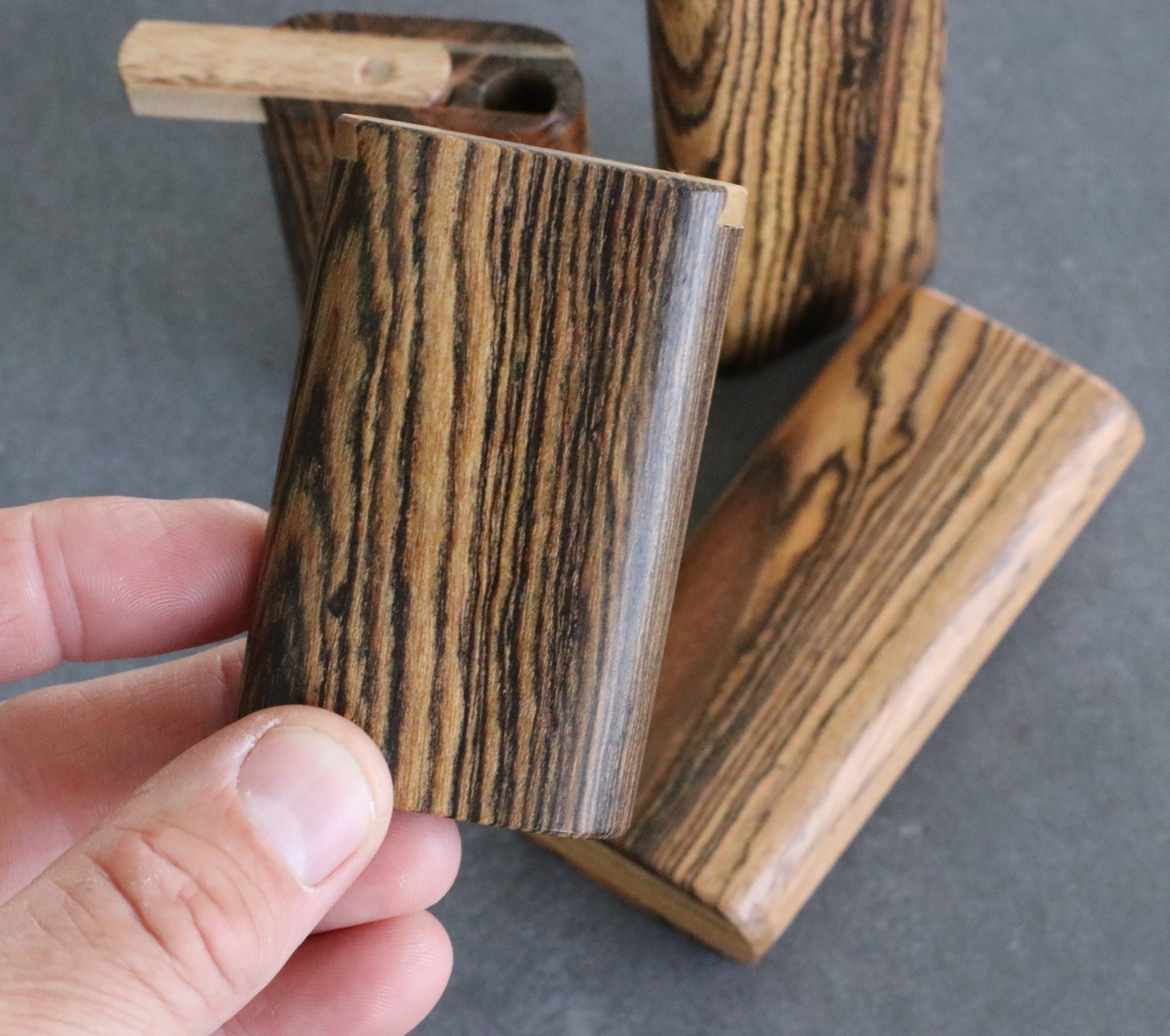 Bocote Wood Slider Lid Dugouts with Quality One Hitter Pipes - Bocote Slider Lid Dugouts