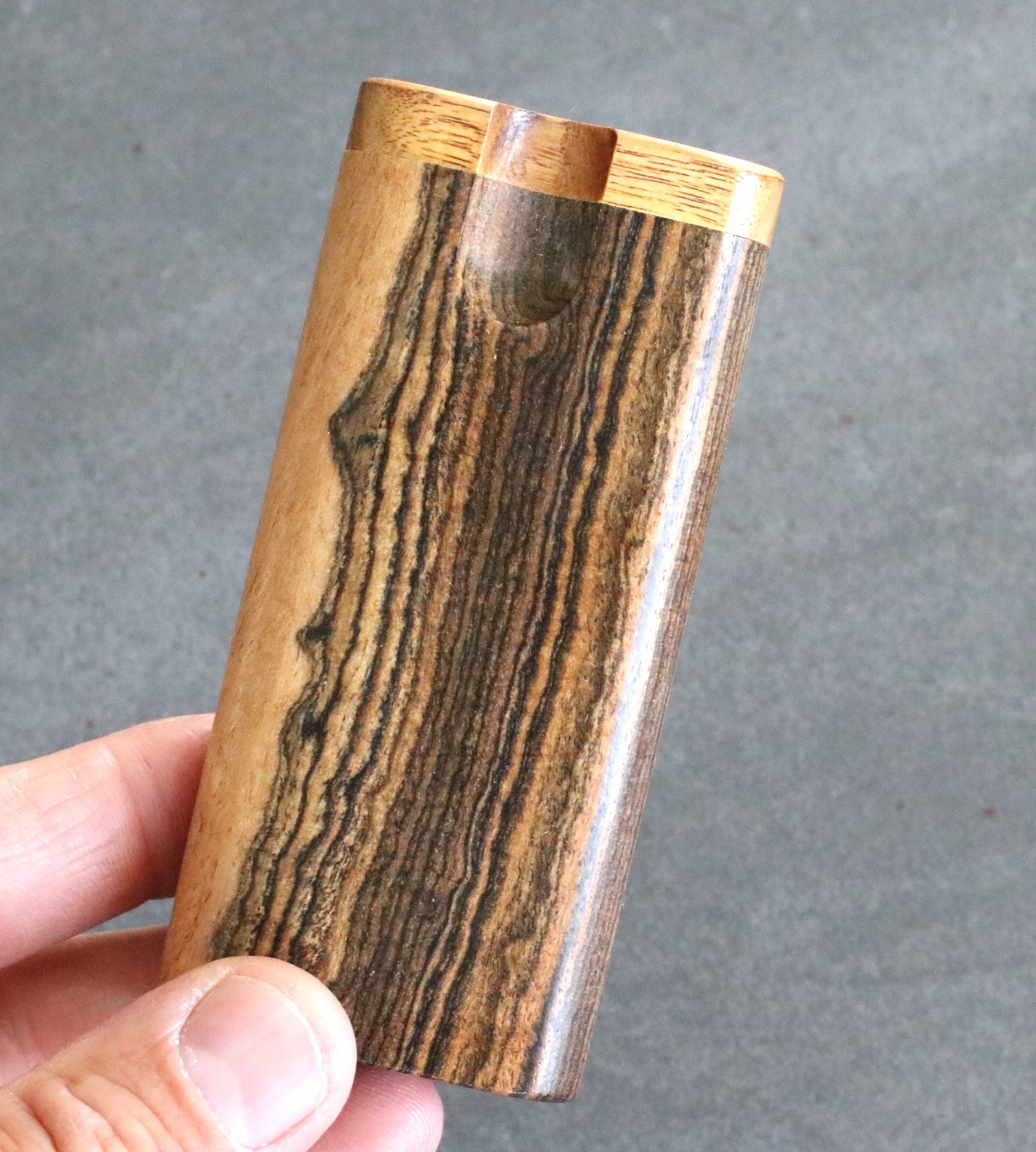 Bocote Wood Dugouts & One Hitters- Incredible Chocolate Grain - Bocote Swivel Lid Dugout