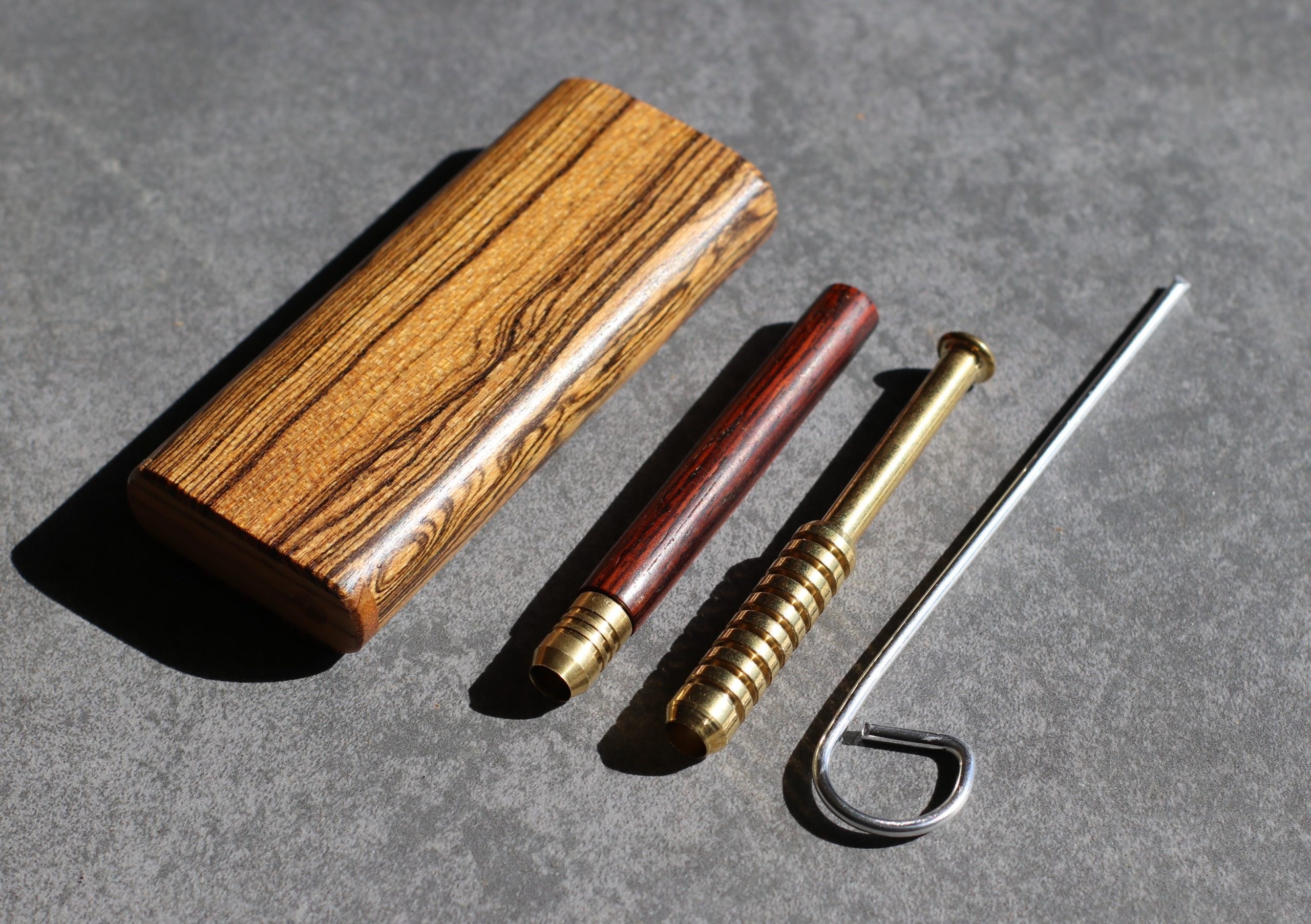 Exotic Wood Dugout-One Hitter Pipes & Poker- The Ultimate Dugout Gift-Old School Classy Smoker's Kit