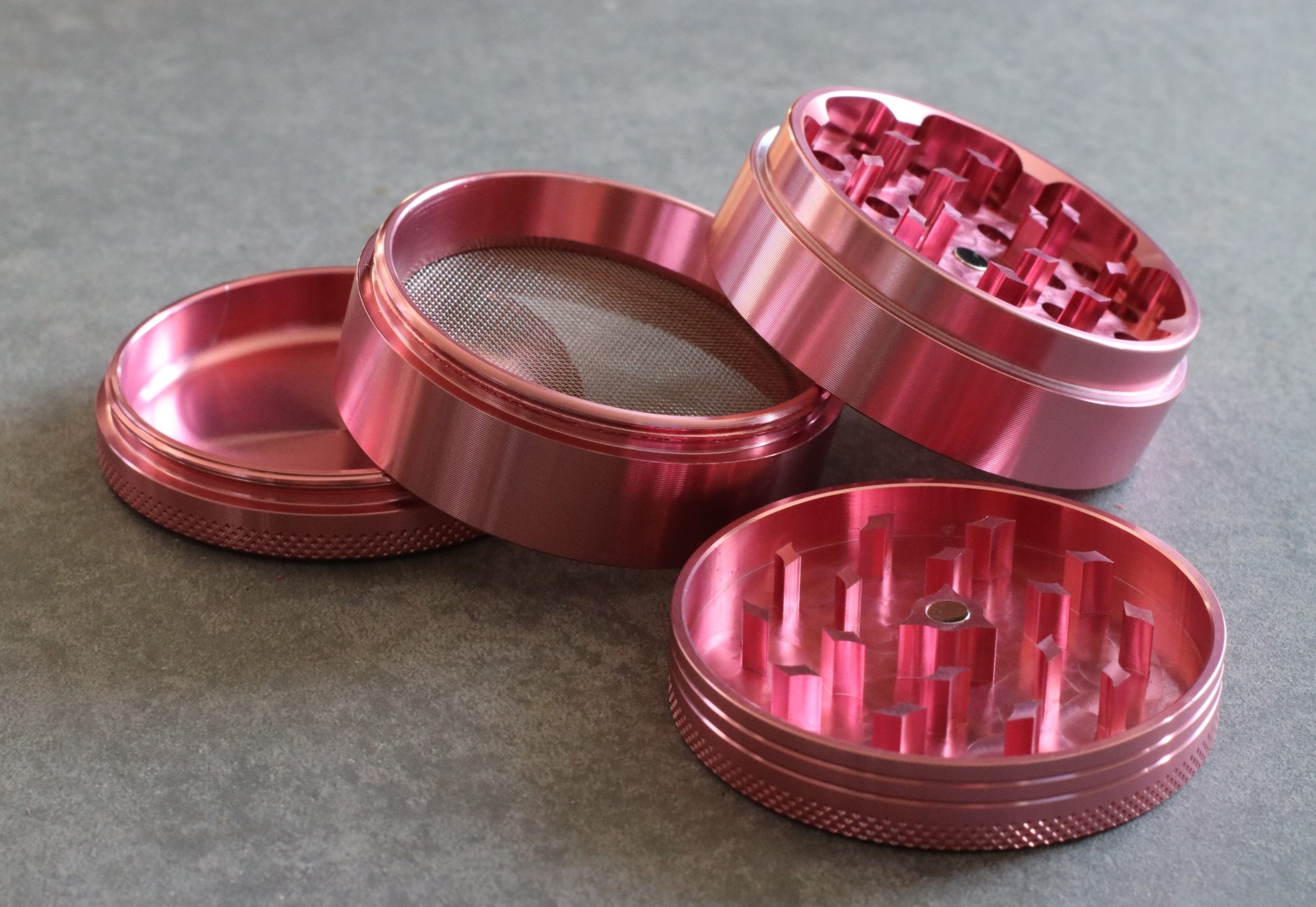 PRO 420 Pink Gift Pack- Herb Grinder & Glass Pipe-Great Gift for Smokers - Pink 2.5' Herb Grinder