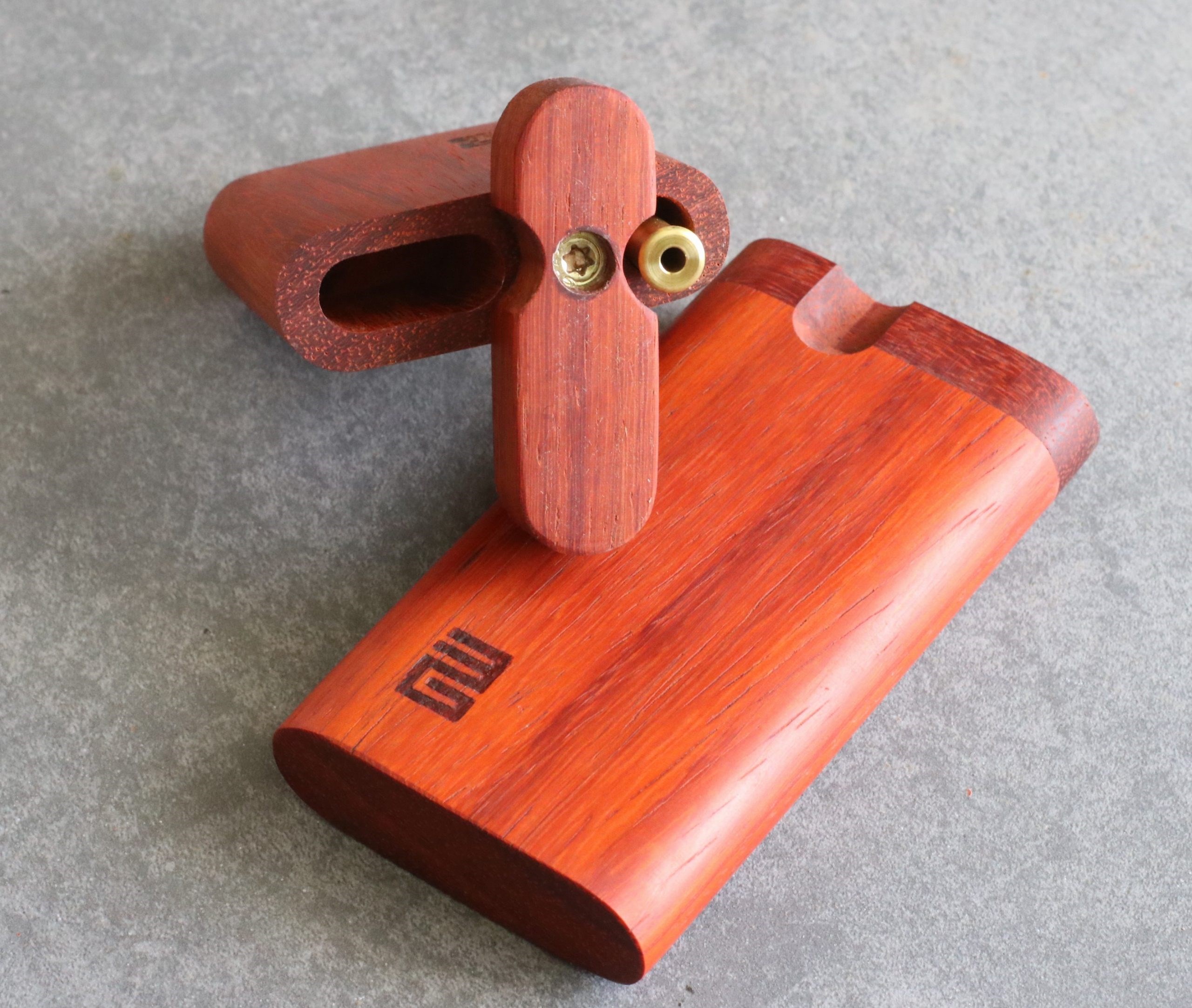 3rd Grain Padauk Wood Dugouts & One Hitter Pipe-American Crafted Stash Box - Exotic Wood One Hitters