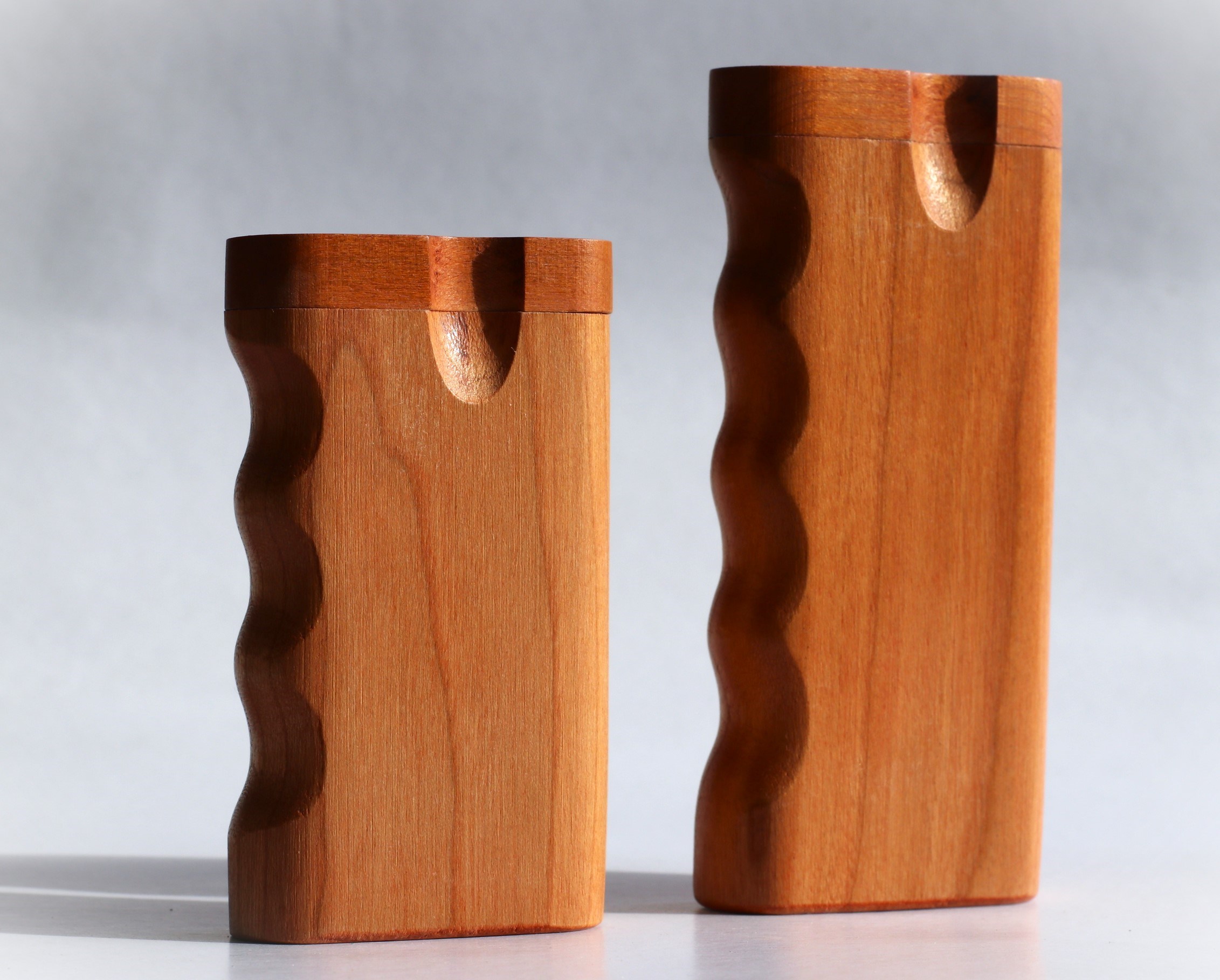 3" & 4" Cherry Spring Lock Dugouts & One hitter pipes-American Handcrafted Stash Boxes