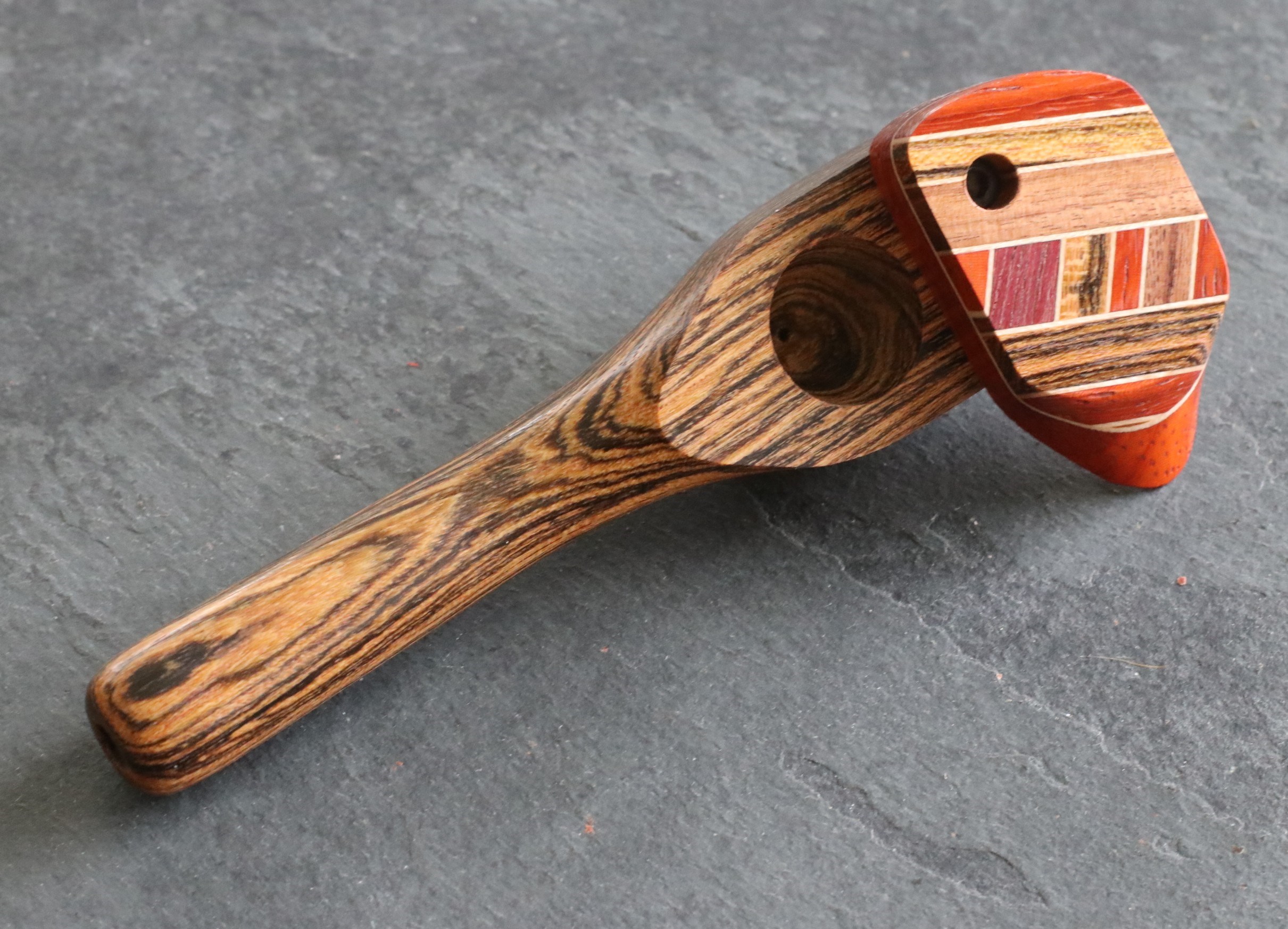 Exotic Wood Swivel Lid Pipe-TP26LT-4"-American Handcrafted Smoking Pipe - Swivel Lid Smoking Pipe