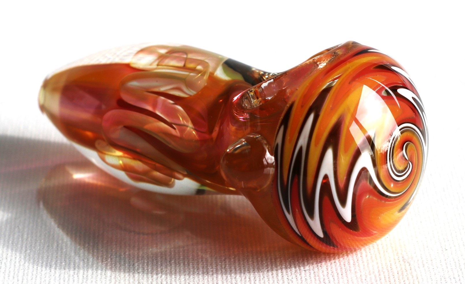 3.5"" Glass Spoon Pipe-Spiral - Glass Spoon Pipe