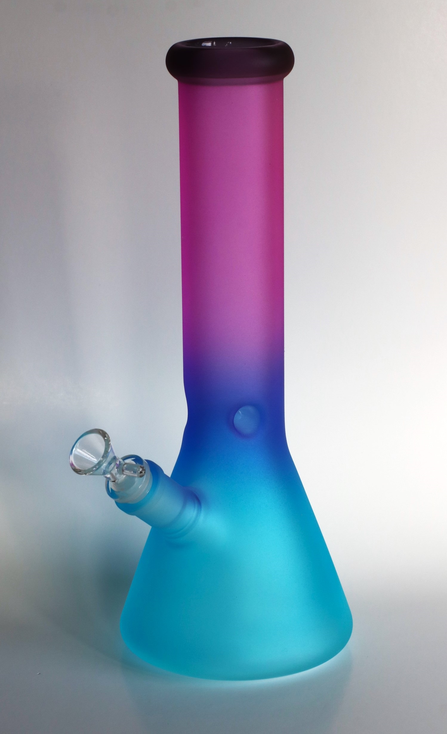 12" GRAV Frosted Glass Bong-Water Pipe-Downstem & Herb Slide-Blue Purple Fade Glow in the Dark - Grav Water Bong