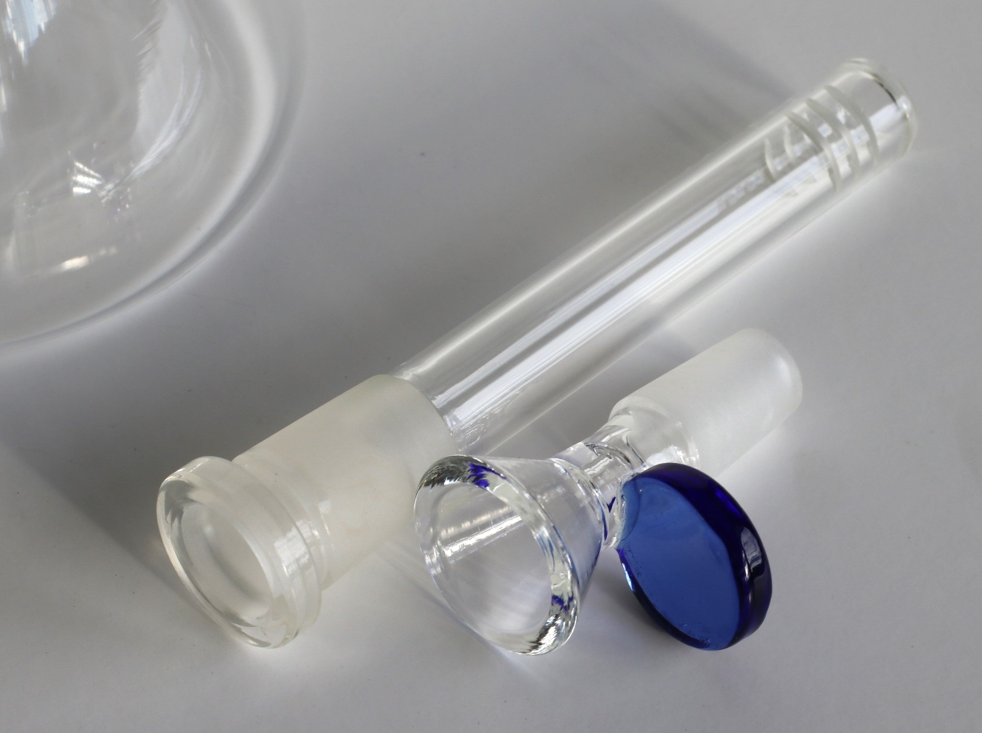 Glass Bowl Insert-18 mm- Frosted Male Bowl with Glass Handle - Glass Bong