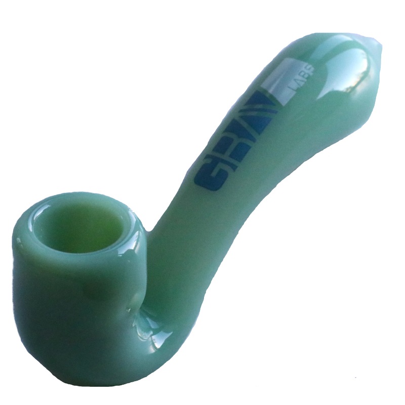 6" Grav Sherlock Glass Pipe-Large Thick Glass Grav Smoking Pipes - GRAV Glass Bubbler
