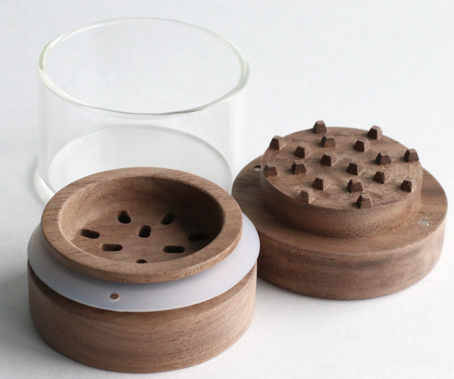 PRO 420 Custom Wood Herb Grinder & Glass Storage Jar - Herb Grinder and Stash Jar