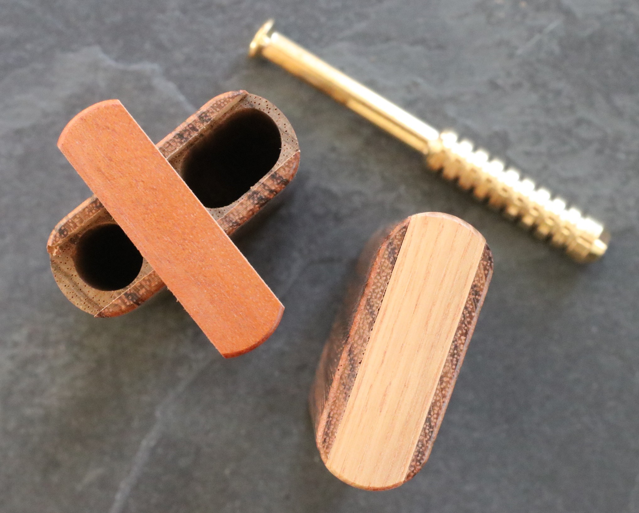 4" Zebra Wood Dugouts & One Hitter Pipe-Snap Top Lids-American Crafted Stash Box