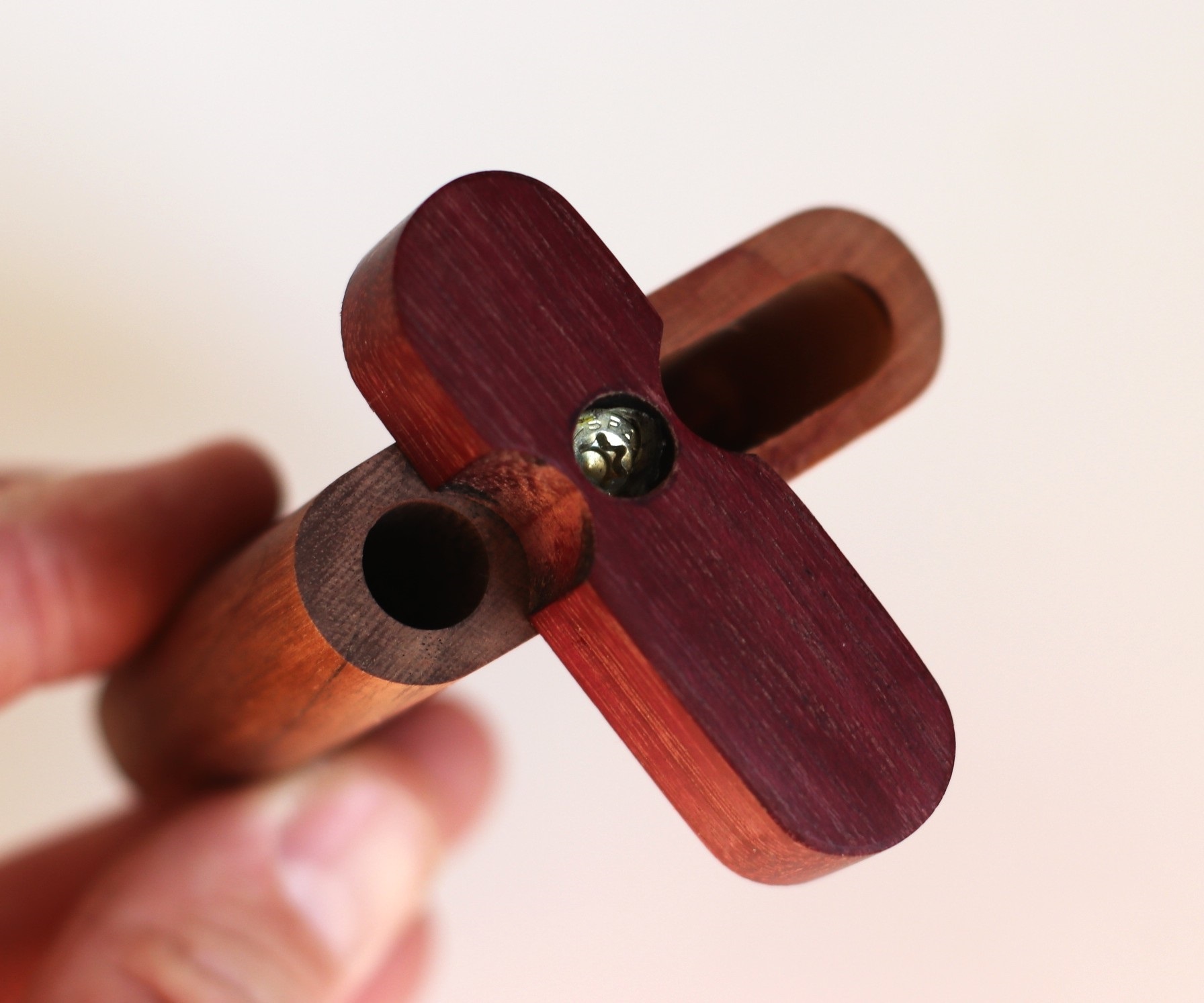 3rd Grain Swivel Lid Dugouts & One hitter pipes-American Crafted Stash Box-Walnut/Cherry Mix - 3rd Grain Swivel Lid Dugout