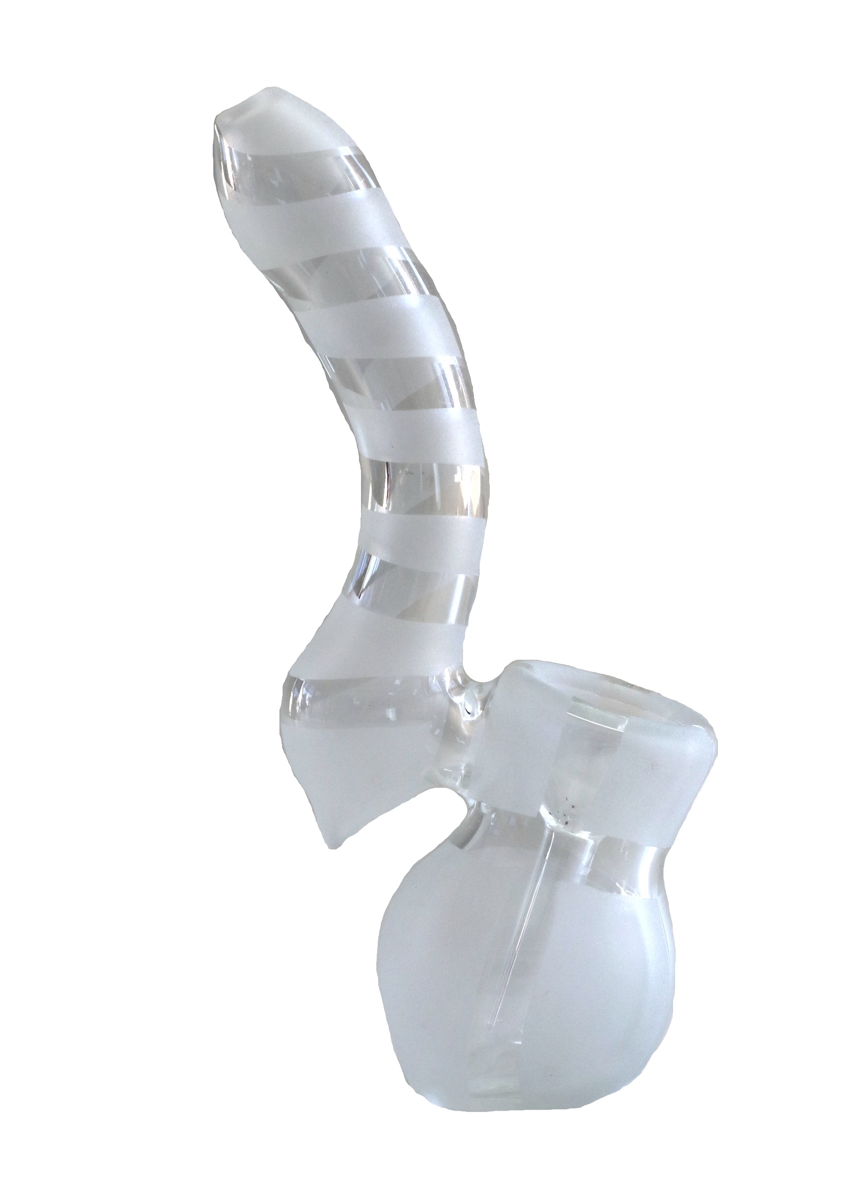Mini-Glass Bubbler-Water Bong-Beaker-Striped Design-Thick Glass - 6' Glass Bubbler-Smoking Pipe