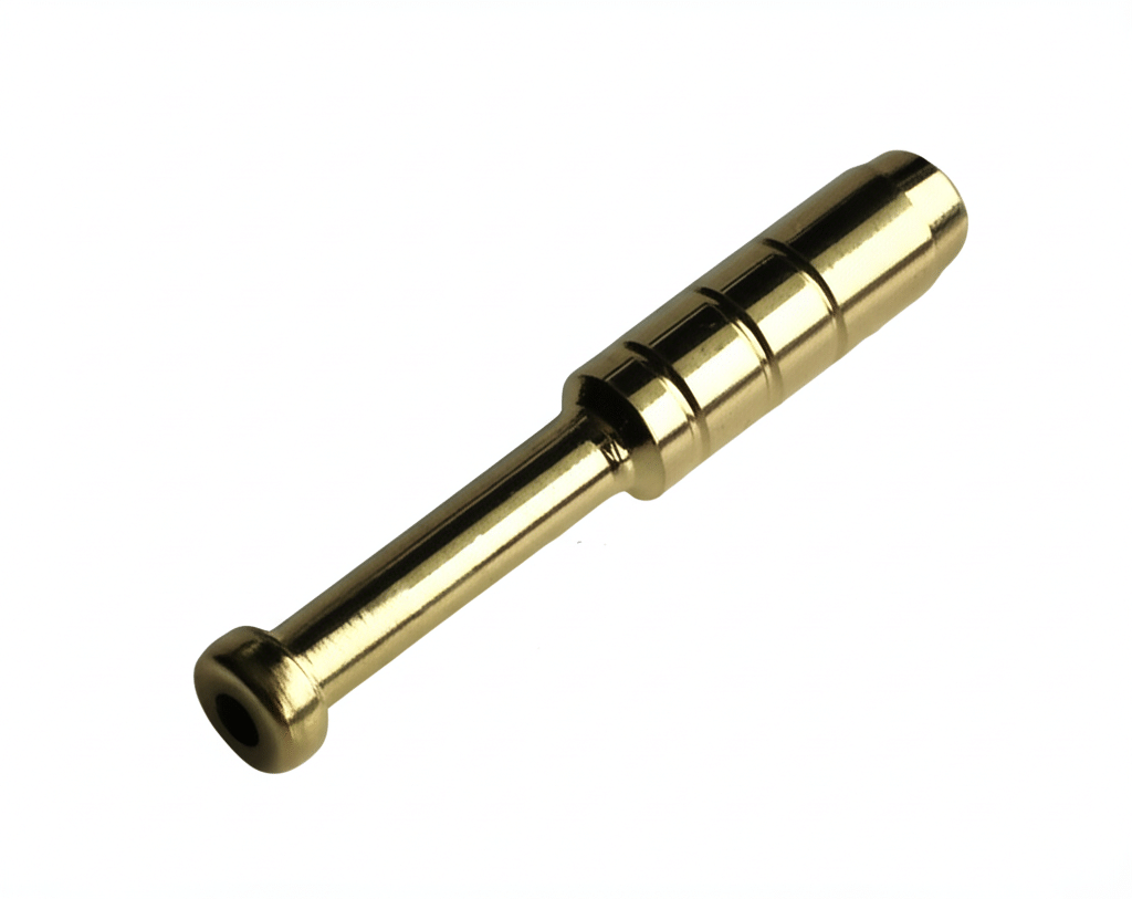 2" Brass Pipe-Ribbed Heat Resistant Brass-Universal fit for 3" dugouts - Brass One Hitter Pipe