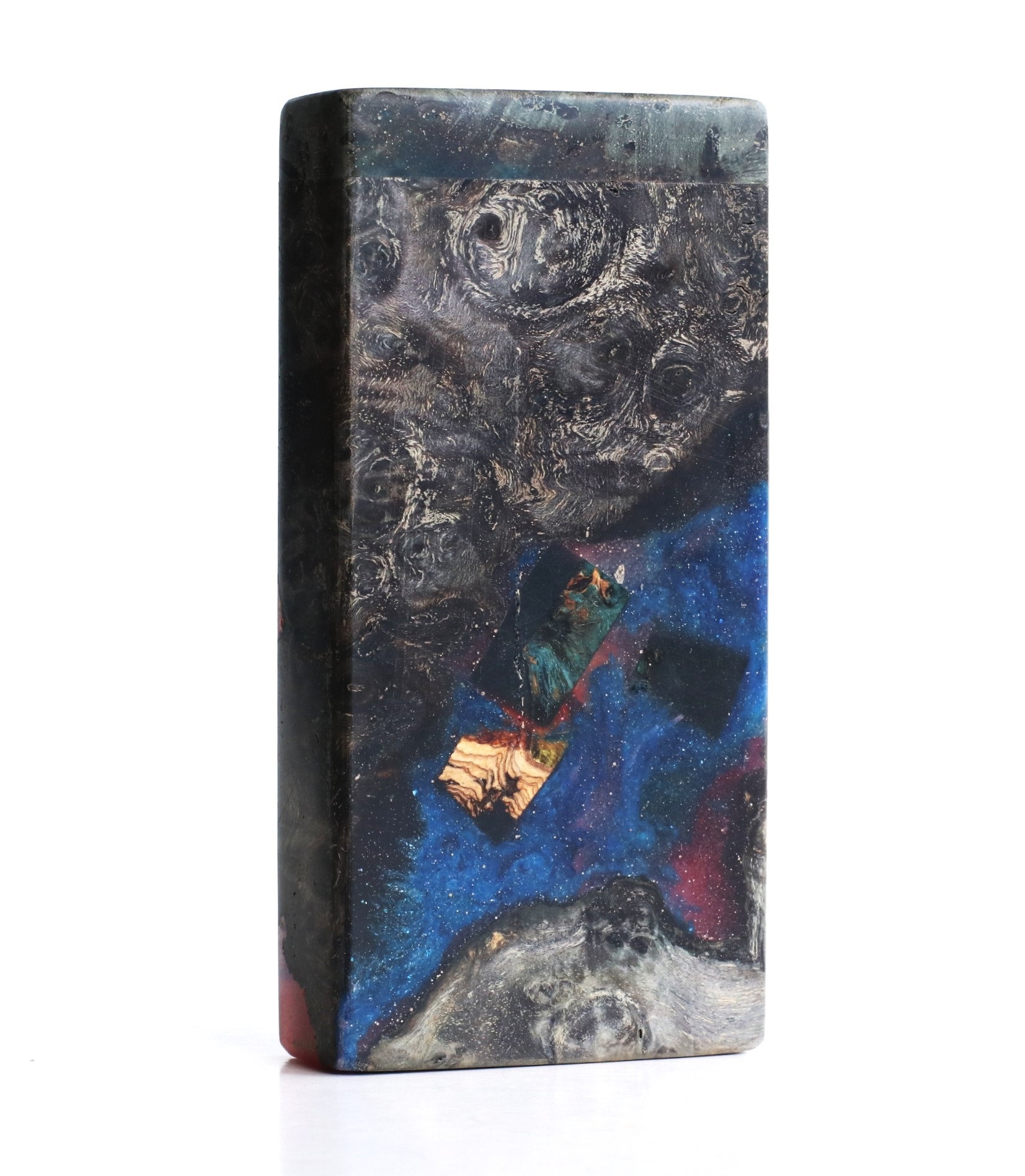 Galaxy Burl Futo Stash Box- Out of this World Wood Dugout- 4" Burled Wood- Best Quality