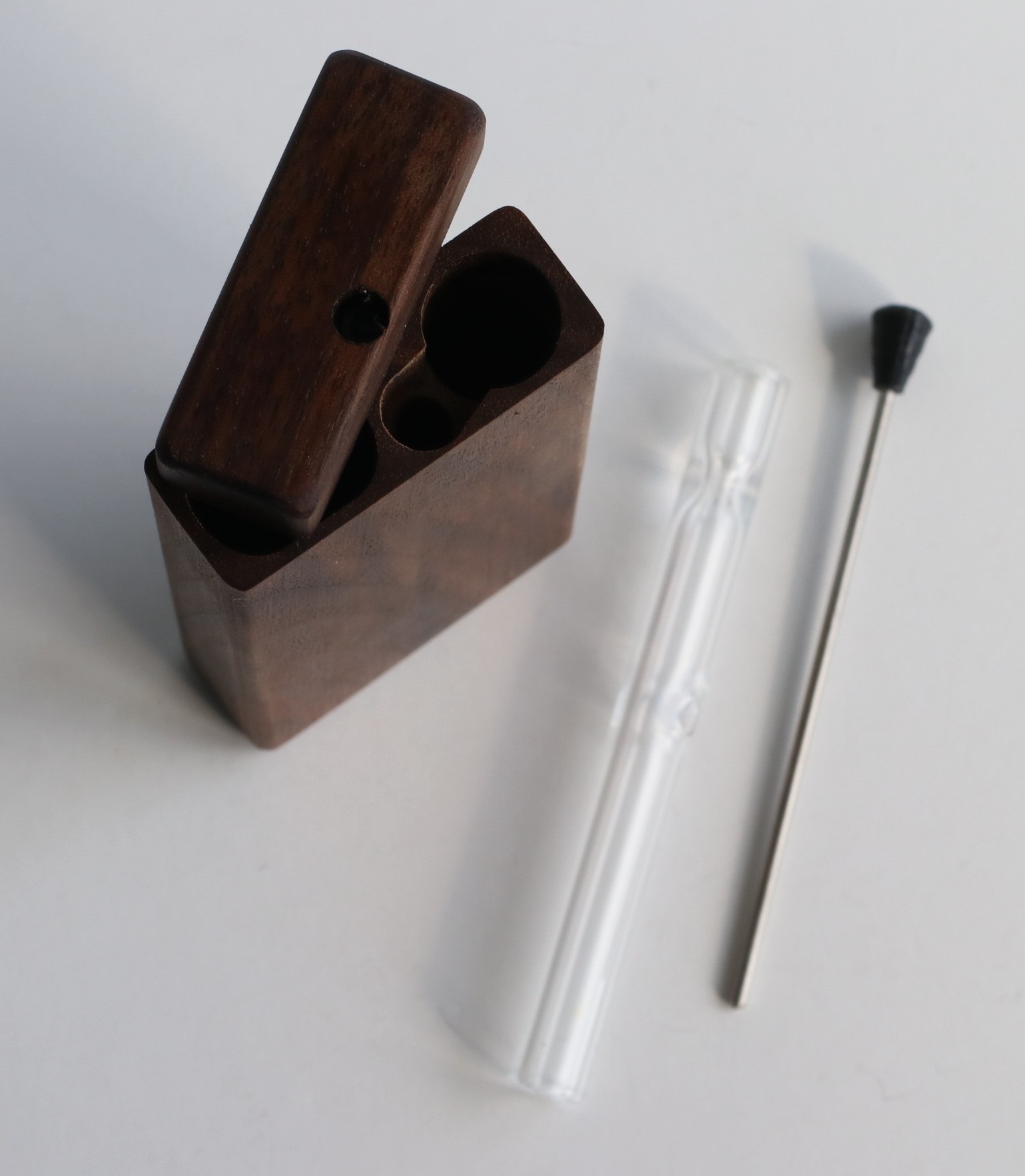 4.25" Tall Walnut Dugout-Old School Hitter Box by FUTO-World Class Stash Box - Futo Dugout One Hitter