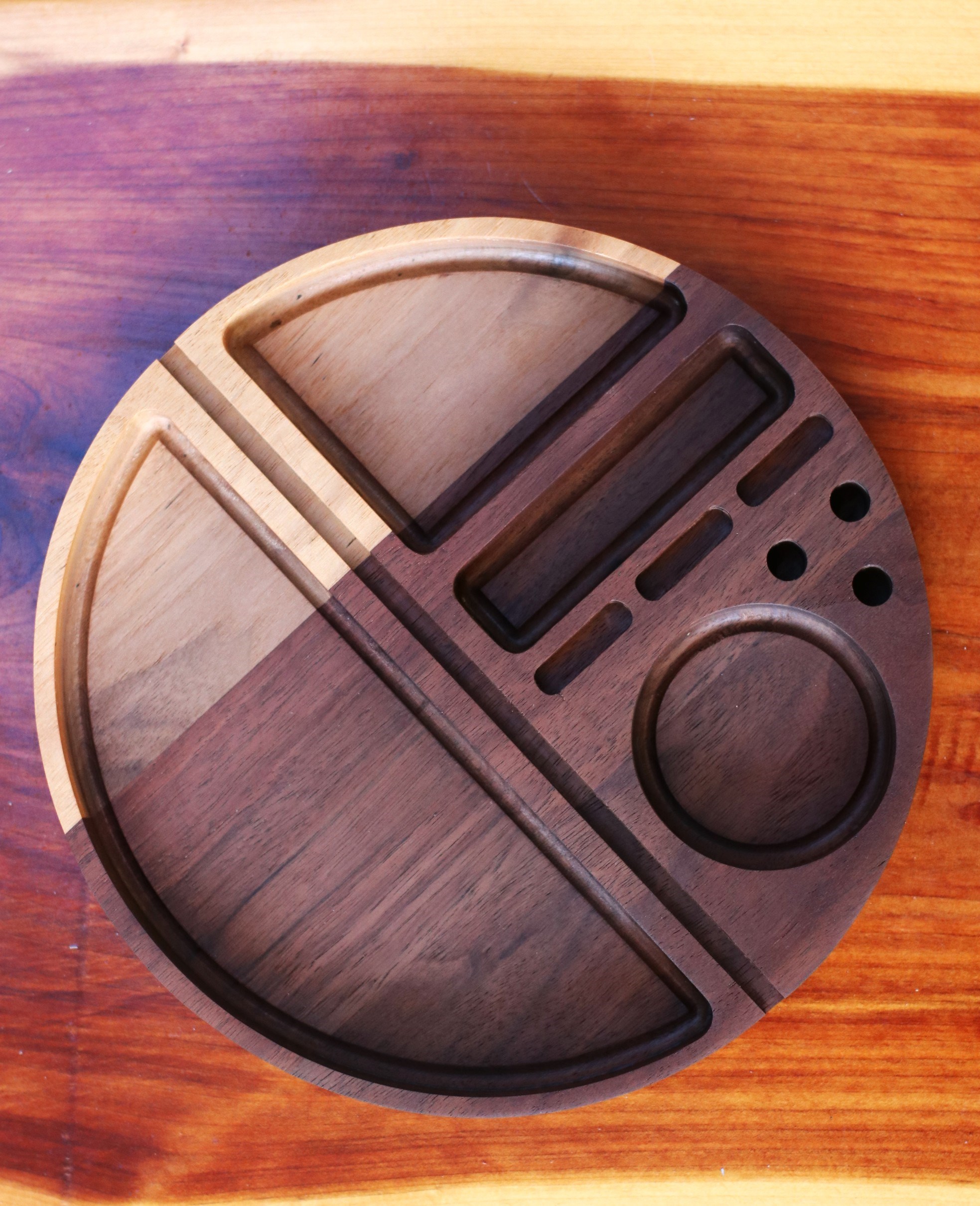 PRO 420 Gift Pack Bundle-Rolling Tray, Grinder, Stash Jar & Pipes-YOLO Ultimate Gift Pack for Smoker's - Walnut Rolling Tray