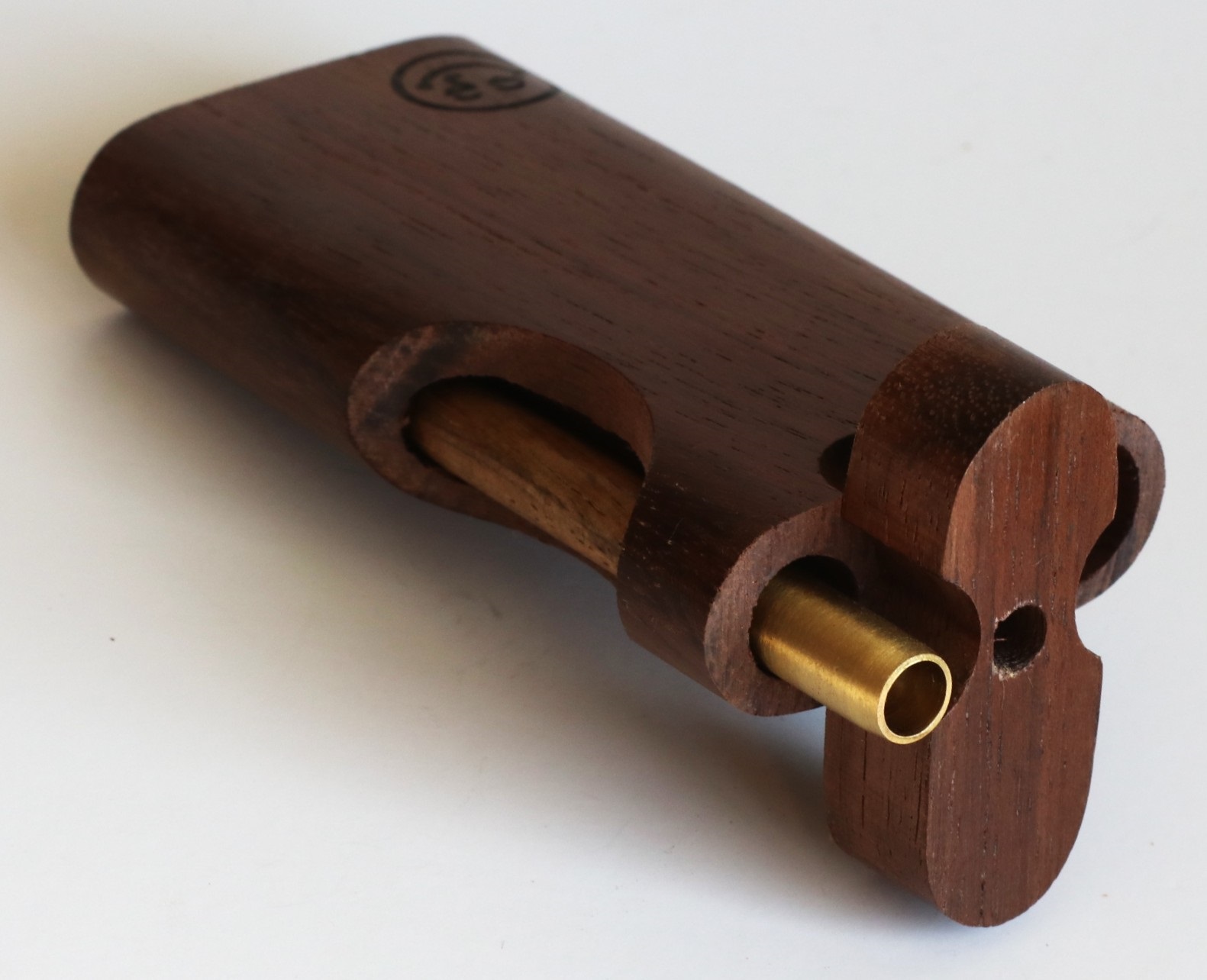 4" Walnut Swivel Lid Dugout & One hitter pipe-American Made by Better Life-Locking Lid - Swivel Lid Cutaway Dugout by Better Life