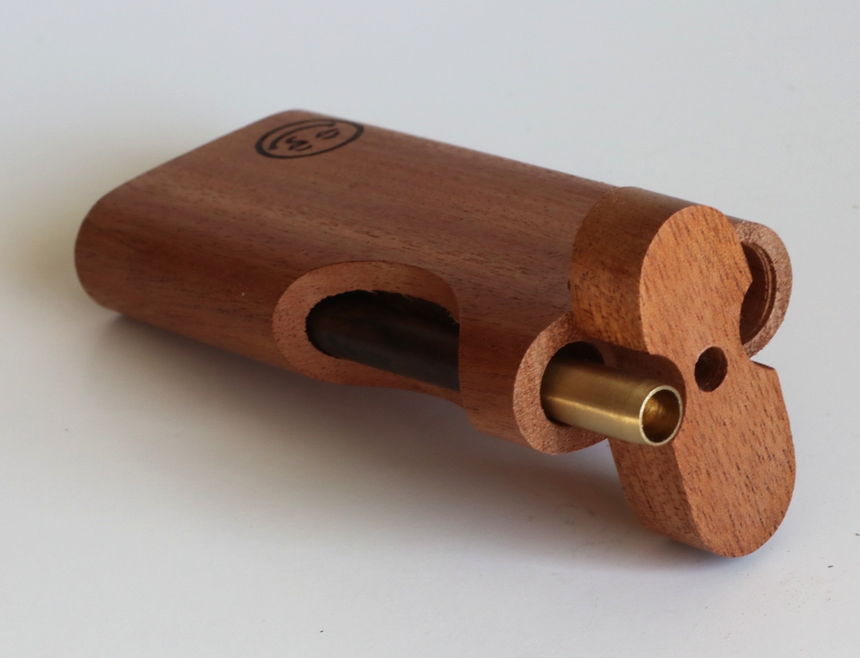 4" Mahogany Swivel Lid Dugout & One hitter pipe-American Made by Better Life-Locking Lid - Swivel Lid Cutaway Dugout by Better Life