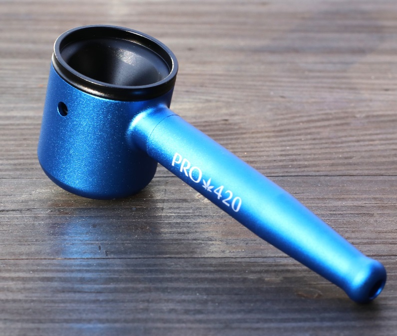 PRO 420 Aluminum Alloy Pipe-Lifetime Use-Large Bowl-4.5" Length-Blue Heavy Duty Smoking Pipe - PRO 420 Aluminum Alloy Cob Pipe