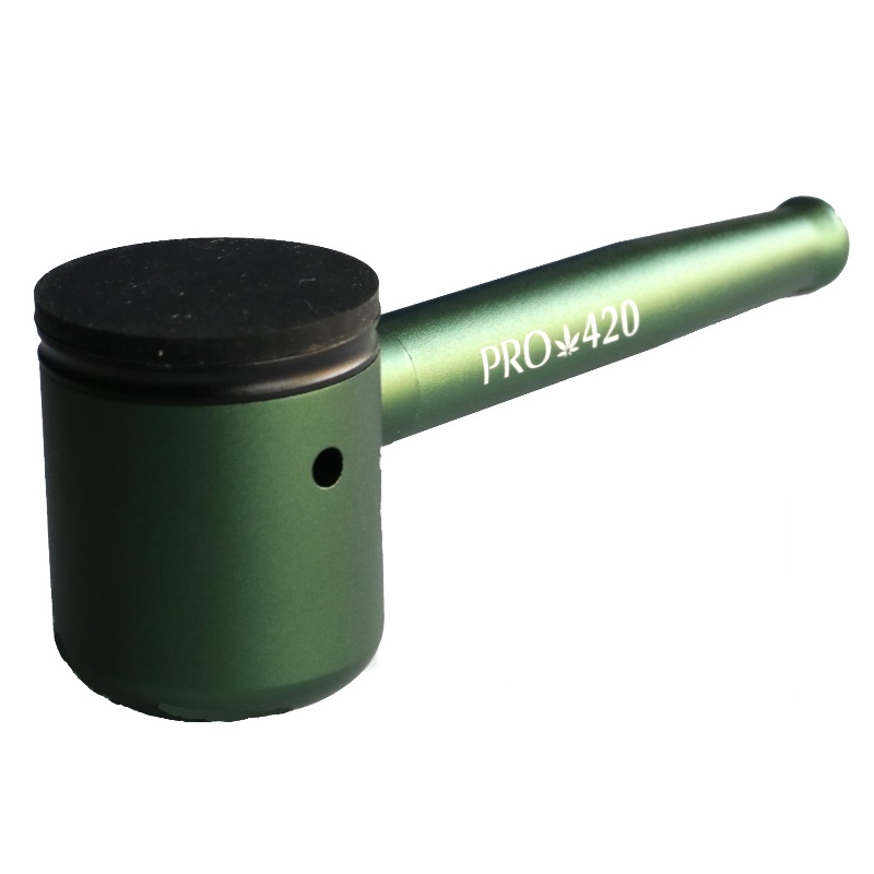 PRO 420 Aluminum Alloy Pipe-Lifetime Use-Large Bowl-4.5" Length-Green Heavy Duty Smoking Pipe - PRO 420 Aluminum Alloy Cob Pipe