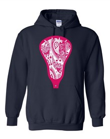 Lacrosse Hot Pink Logo Navy Blue Hoodie