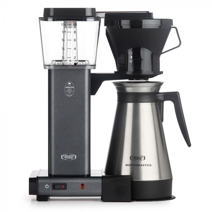 Carolina Coffee Technivorm Moccamaster KBGT Automatic Drip Stop Coffee Maker with Thermal Carafe - Stone Grey